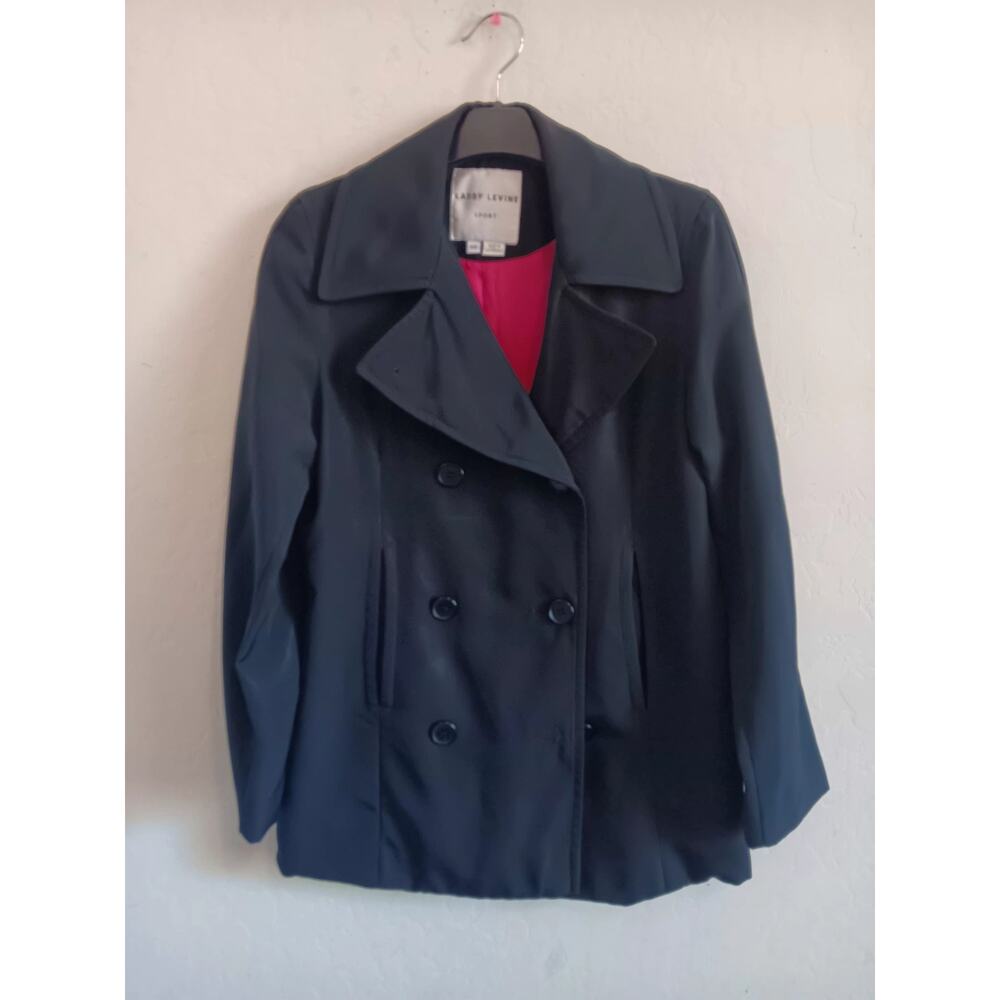 Larry Levine Sport Trench Coat, Women's Size XS, Black, Lined, Pockets Gorpcore